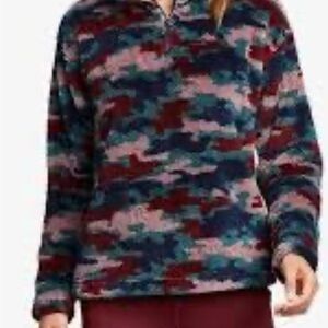 Eddie Bauer sweater women’s small camo multi fleece quarter zipper pullover